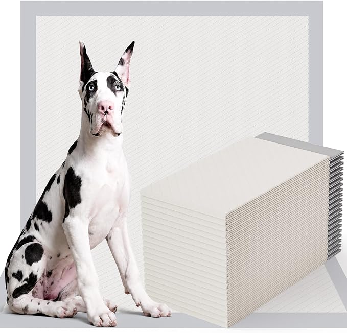 Gardner Pet 44" x 63" Extra Large Pee Pads for Dogs, ‌Enormous Puppy Pads, Dog Pads with Anti-Slip Particle, Puppy Training Pads, Grey 20 Count
