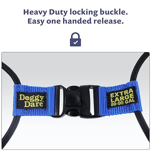 (2 Pack) Doggy Dare Trash Can Lock - Extra Large - Fits 80-95 Gallon Trash Cans - Perfect for Dogs, Raccoons, Opossums - Bungee Cord Design Makes Install Simple (Trash Can NOT Included)