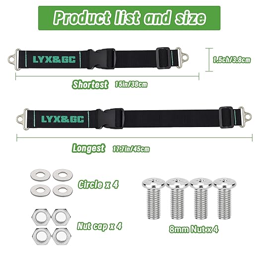 LYX&GC Trash Can Locks for Animals, Raccoon Bear Proof Trash Can Lock, Easy to Install, Long Lasting Strap Lid Garbage Can Lock for Out Door Garbage Can - 2PCS