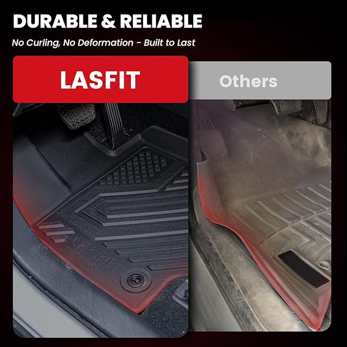 LASFIT Floor Mats for Kia Telluride 2027 (Only Fit Gas, Not Fit Hybrid), All Weather TPE Custom Fit Floor Liners 1st & 2nd & 3rd Row Car Mats Accessories, Black