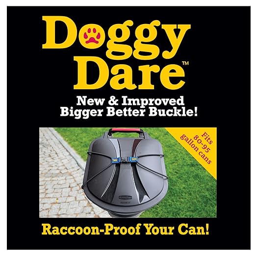 (2 Pack) Doggy Dare Trash Can Lock - Extra Large - Fits 80-95 Gallon Trash Cans - Perfect for Dogs, Raccoons, Opossums - Bungee Cord Design Makes Install Simple (Trash Can NOT Included)