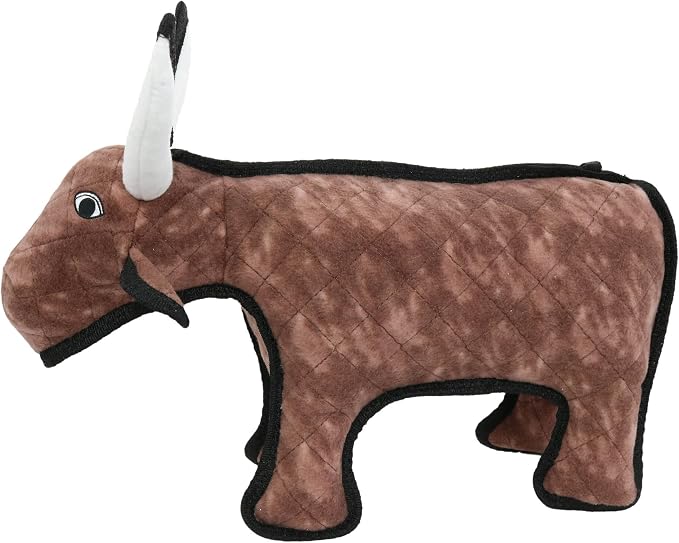 TUFFY® : Medium Bull Dog Toy: Ultra Durable Plush Toy with Multiple Layers & Reinforced Seams, Washable and Floats, Original Construction
