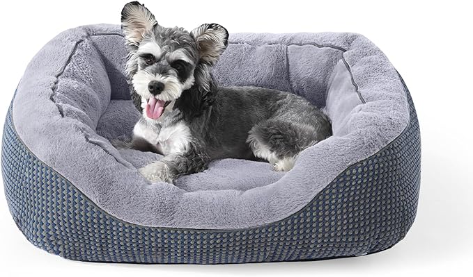 Small Dog Bed Washable Orthopedic Calming Warming Durable Pet Bed with Anti-Slip Bottom
