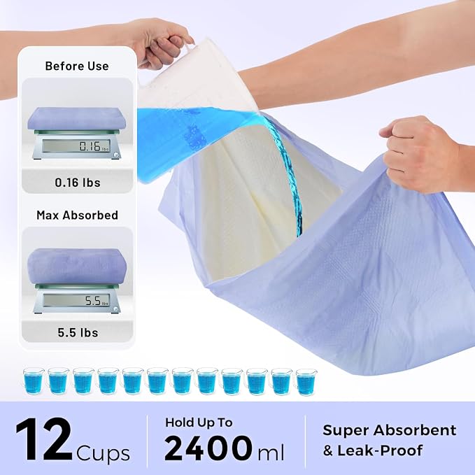 ZOMISIA 3D-Barrier Puppy Pee Pads for Dogs, 12 Cups Absorb & Rise Puffy Gel-Wall Leak-Proof, 26"x30" 25 Counts + 4 Pet Urine Test Strips, Super Absorbent Disposable Potty Training Pads