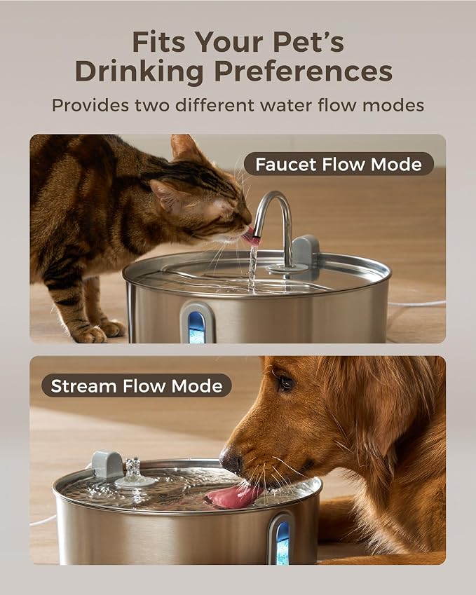 Smartoo 7L/236oz Stainless Steel Dog Water Fountain for Large Dogs | 25dB Ultra-Quiet Automatic Pet Water Dispenser with Deeper Bowl, 4-Stage Filtration,Ideal for Big Breeds,Multi-Pet Households