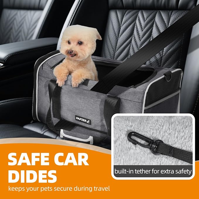 Cat Carrier for Travel, Soft-Sided, Top Loading, Privacy Curtain, to 20 lbs | Medium Pet Carry Bag Nervous Cat, Vet Visits Car Transport, Luggage Sleeve Suitcase Attachable Small Puppy Crate Kennel Grey