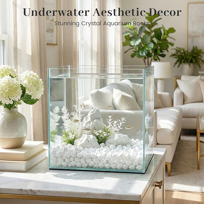 DomeStar 150PCS Fake Ice, White Acrylic Fake Diamonds Vase Filler Plastic Gems Crushed Ice Rocks for Home Table Decorations