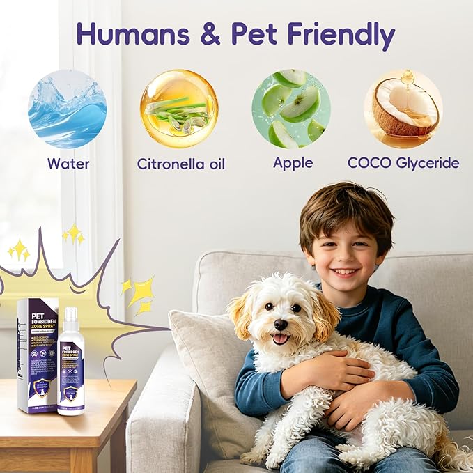 Bitter Apple Spray for Dogs 200ML，No Chew Spray for Dogs Natural Dog Deterrent Spray for Pet Behavior Training Deters Chewing - Safe for Skin & Furniture