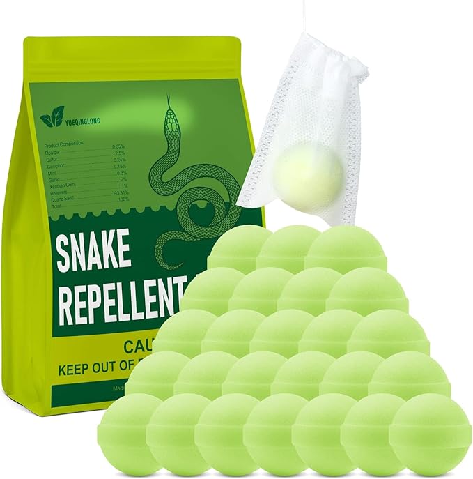 25 Pack Snake Be Gone for Yard Powerful Pet Safe,Moth Balls for Lawn Garden Camping Fishing Home to Repels Snakes and Other Pests