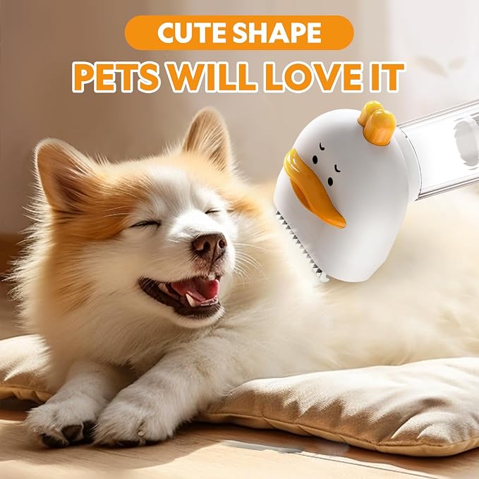 Cat Dog Grooming Vacuum Kit with Brush, Low-Noise Pet Hair Shedding Trimming Grooming for Indoor Cats Dogs, 4 in 1 Pet Vacuuming Groomer for Long or Short Haired Kitten Accessories(White)