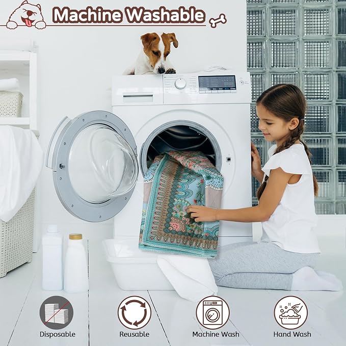 Aitmexcn Washable Pee Pads for Dogs, 2 Extra Large Puppy Pads, 48'' x 48'' | Highly Absorbent, Waterproof Layer, Machine Washable, Non-Slip Bottom, For Large Playpens and Multiple Pets