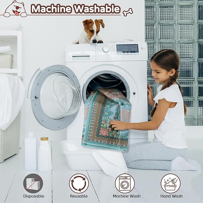 Aitmexcn Washable Pee Pads for Dogs, 2 Reusable Puppy Pads, 34'' x 36'' | Highly Absorbent, Waterproof Layer, Machine Washable, Non-Slip Bottom, For Puppy Training and Crates