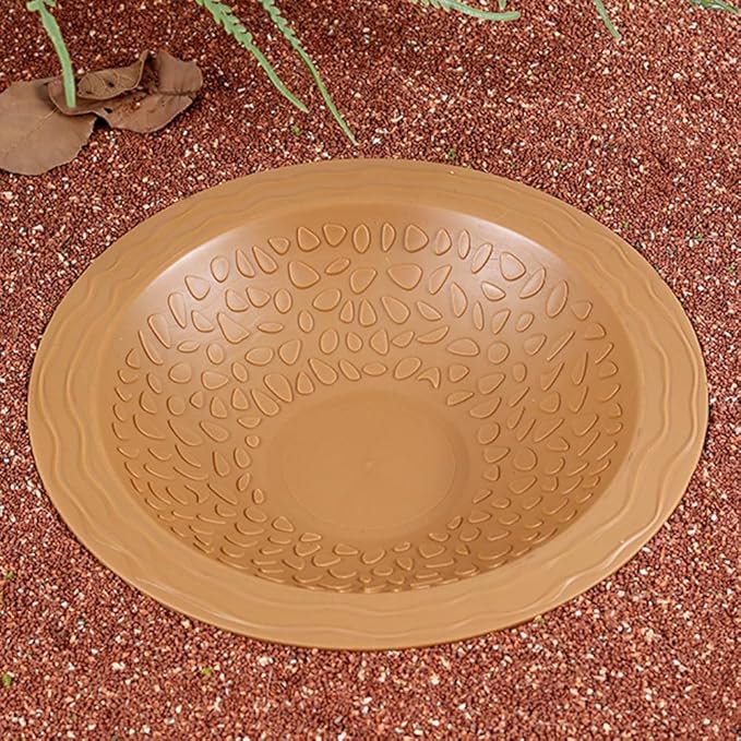 Turtle Bathing Pool Small for Reptiles & Amphibians - Resin Water Dish & Feeding Bowl with Gentle Slope - Safe for Turtles, Lizards, Frogs, Snakes (Yellow)