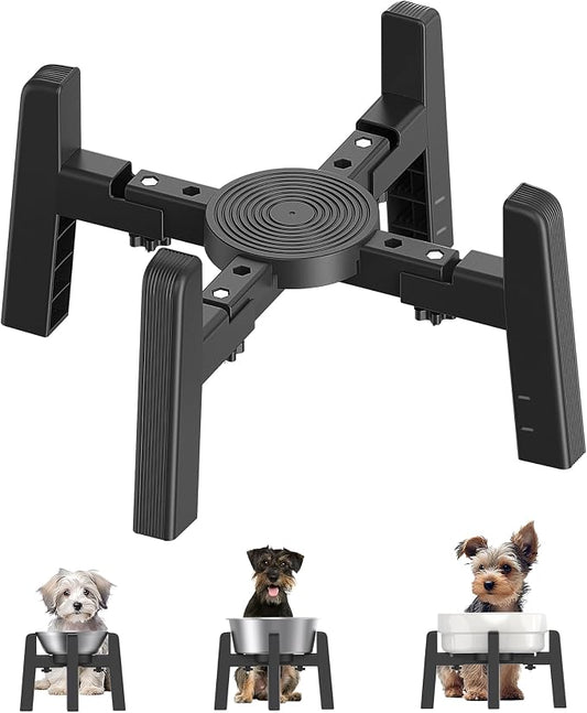 Dog Bowl Stand with Adjustable Width [Stand Only] | Elevated Pet Water & Food Bowl for Medium Dogs, Stable and Anti-Slip Raised Bowl