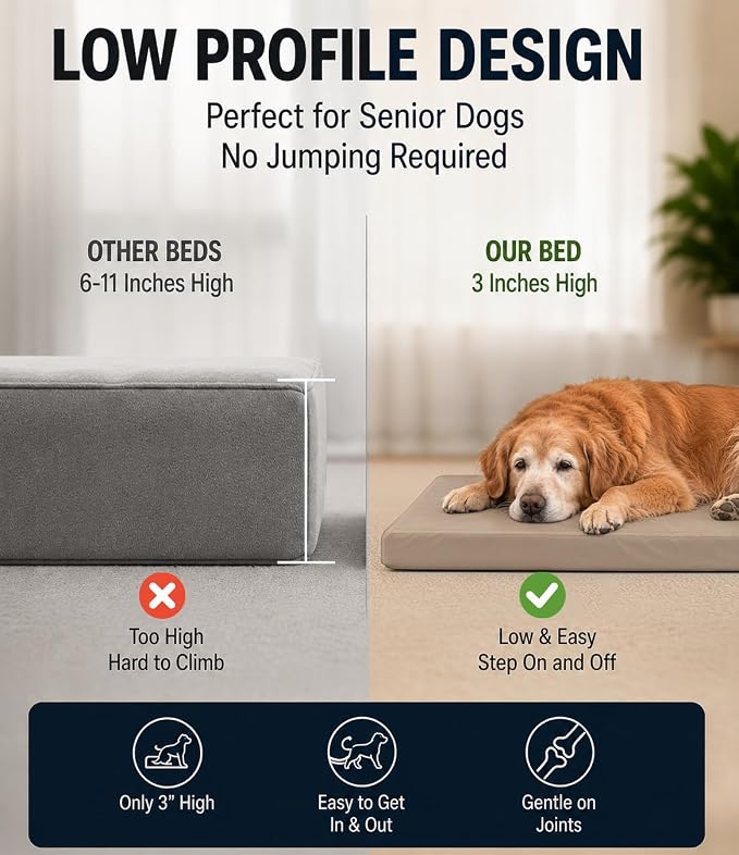 Waterproof Leather Dog Bed Crate Pad, Durable Brown Pet Mattress for Medium Dogs Pet Beds with Wipeable Covers, Easy to Clean Washable Mat for Cage
