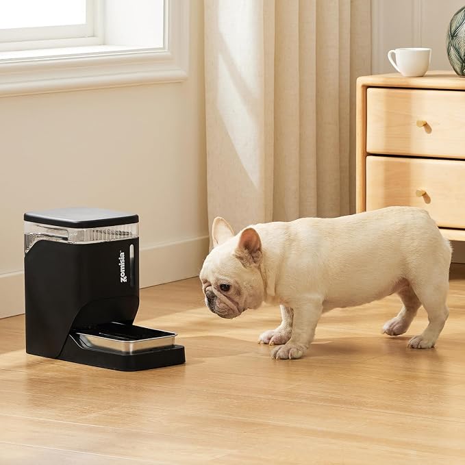 ZOMISIA Automatic Dog Water Dispenserr 6L with Stainless Steel Bowl, Automatic Water Bowl Dispenser for Cats, 1.6 Gallon Pet Waterer 100% BPA Free, White
