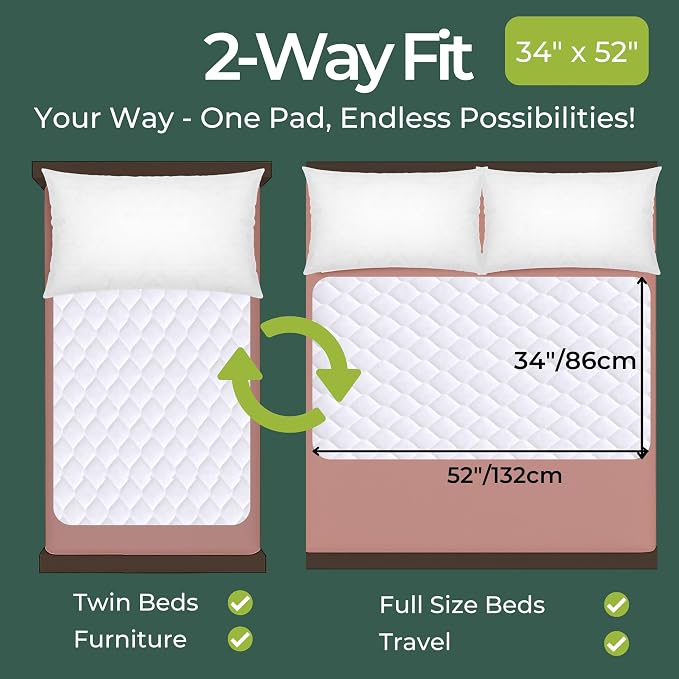 Hygge Sheets®️ Organic Washable Incontinence Bed Pads No Tucks - 52"x34" | 100% Waterproof Reusable Mattress Protector Underpads - Rayon derived from Bamboo