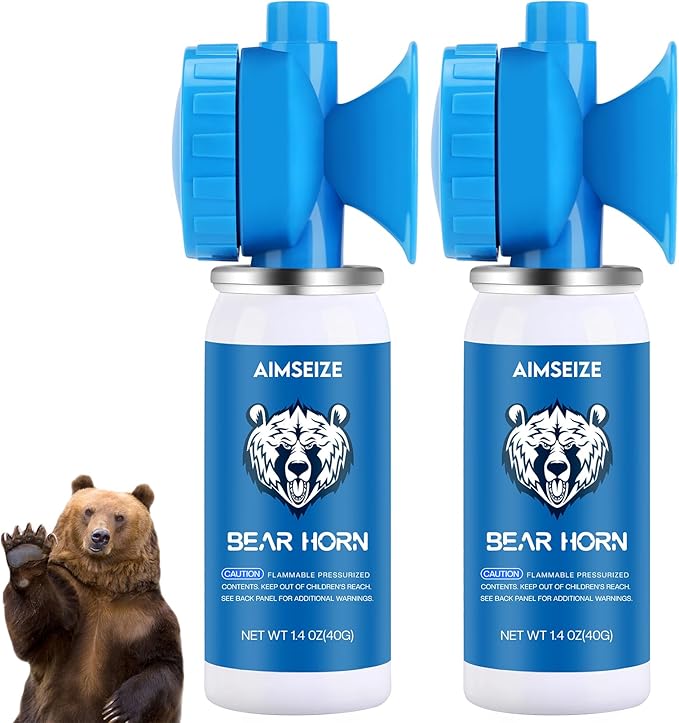 Bear Horn for Self Defense: 1.4oz Air Horn to Scare Bears, 120dB Heard Up to 1/2 Mile Away, Bear Horn for Hiking Camping Climbing Survival Biking and Outdoor Protection