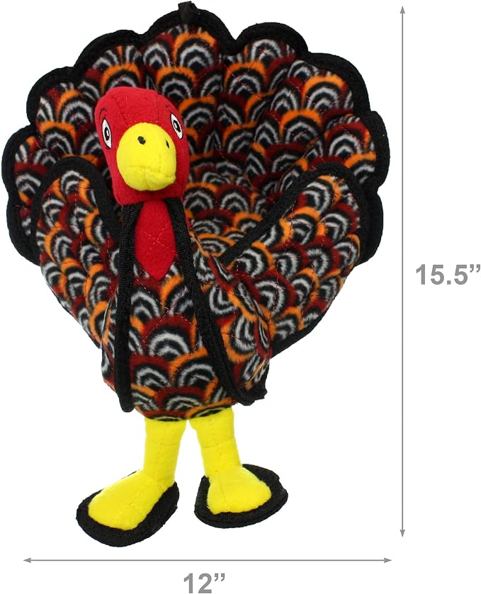 TUFFY® : 2 Pack Turkey Dog Toy: Ultra Durable Plush Toy with Multiple Layers & Reinforced Seams, Washable and Floats, Original Construction