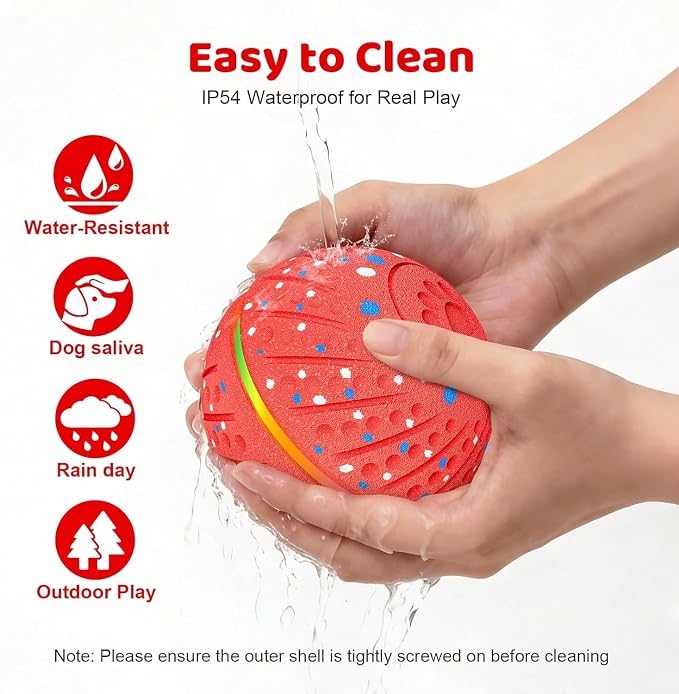 Smart Moving Bouncing Interactive Dog Toys Ball for Small Medium Dogs | Smart motion bouncing dog ball made of durable E-TPU material with RGB lights & 3 play modes for small & medium dogs.