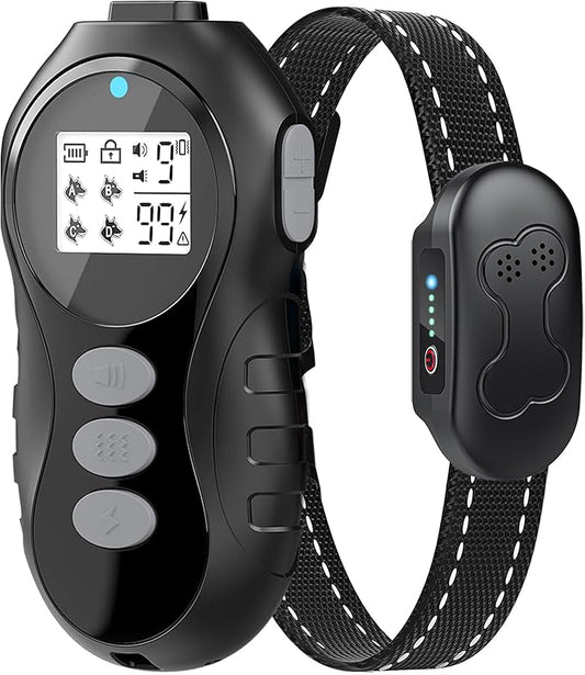 Dog Shock Collar with Remote Control for Dogs 10–120lbs, IPX7 Waterproof Dog Training Collar with Security Lock, 4 Safe Training Modes, Rechargeable Long Battery Life for Small Medium Large Dogs Grey