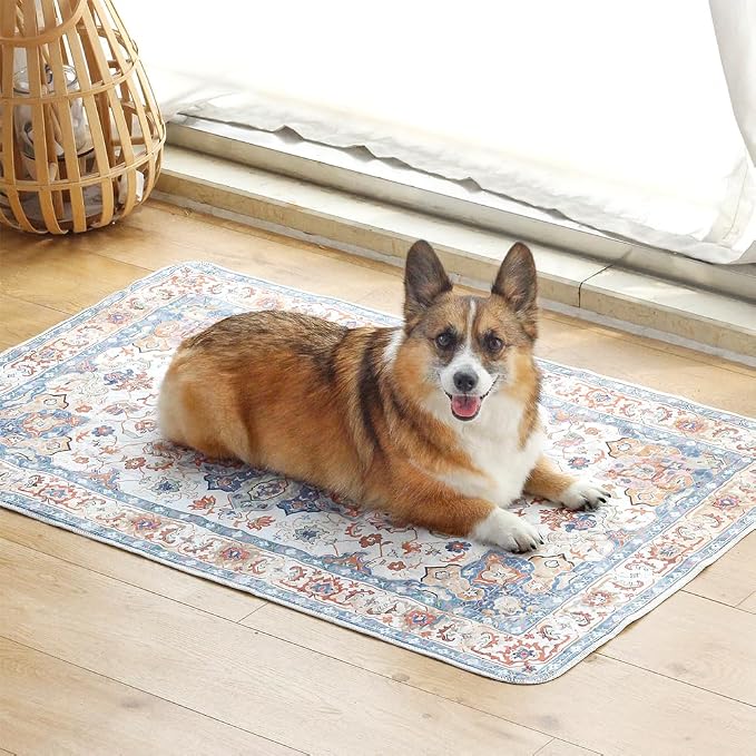 Washable Pee Pads for Dogs, 2 Pack Reusable Puppy Training Pads 48"x32" Super Absorbent Waterproof Dog Training Pads, Non-Slip Potty Pads, Whelping Pads Litter Mat Beige