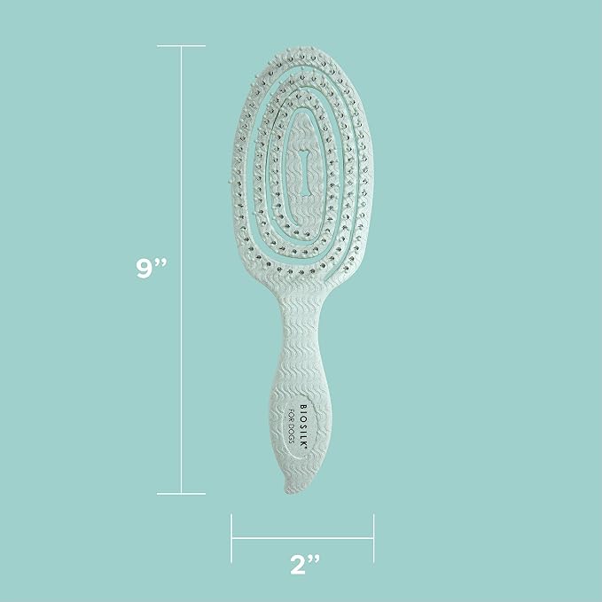 BioSilk for Pets Eco-Friendly Detangling Pin Brush for Dogs, 48-Pack | Gentle grooming brush removes knots and tangles, supports healthy coats for all dog breeds