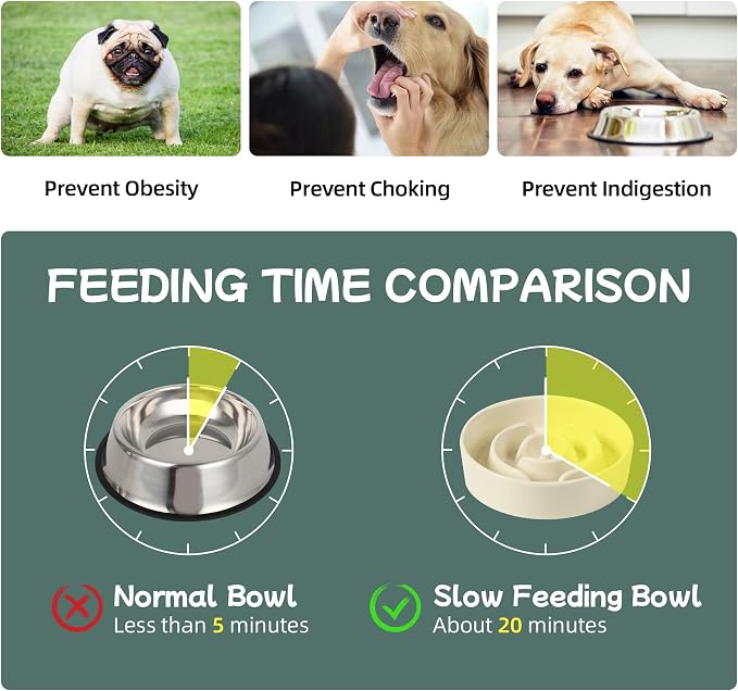 Havniva Elevated Slow Feeder Dog Bowls, Ceramic Dog Bowl Slow Feeder | 0.9 Cups Raised Slow Feeding Bowl for Small Breed, Puzzle Dog Food Bowl with Wooden Stand, Non-Slip, Anti-Choking