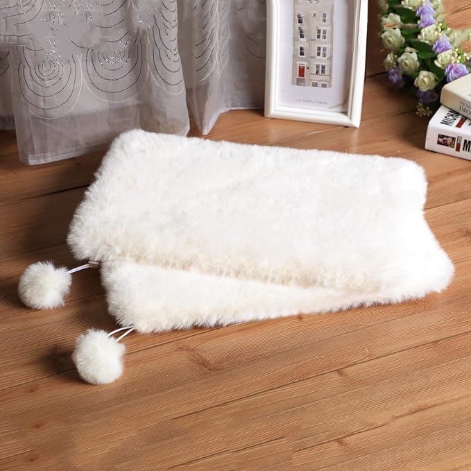 SHENGOCASE 2-Pack 10"x18" Rectangular Faux Rabbit Fur Cat Dog Bed Cushion Pad Mat, Cat Tree Tower Replacement Cushion Pad for Window Perch Carrier House Cage Crate Kennel Furniture