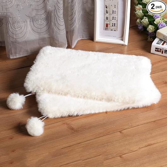 SHENGOCASE 2-Pack Cat Dog Bed Cushion, 10.6" x 17.5", Faux Rabbit Fur, for Wall Box House Crate Cage Kennel Perch, Cat Tree Pillow Pad Mat Replacement