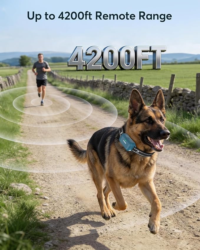 Jugbow Dog Shock Collar - 4200FT Dog Training Collar with Remote, IPX8 Waterproof Electric Collar with 4 Training Modes, Security Lock, Rechargeable e-Collar for Dogs 10-120lbs