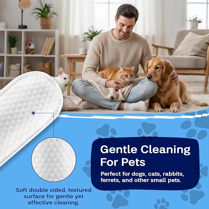Dog Eye Cleaner Wipes & Cat Eye Wipes | Scent Textured Tear Stain Remover for Dogs, Eye Wipes for Dogs, Dog Tear Stain Remover, Dog Eye Wipes for Discharge and Crust | 50 Count (Coconut)