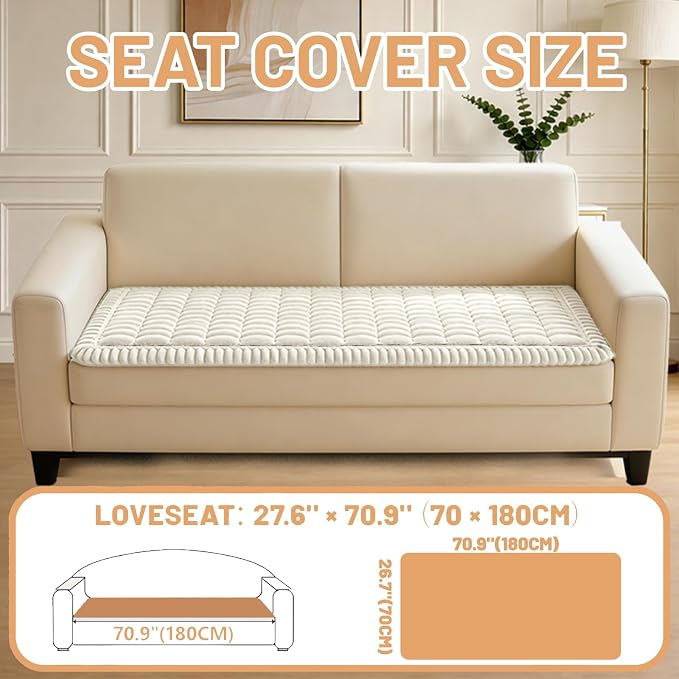 Couch Cover for Dogs Washable,Non Slip Fuzzy Durable Pet Friendly Cozy | Soft Slipcovers for 3 Cushion Sofa Cover,Plush Thick Protector Fits Mat Bed Leather & Fabric Couches (White 27.6"x70.9")