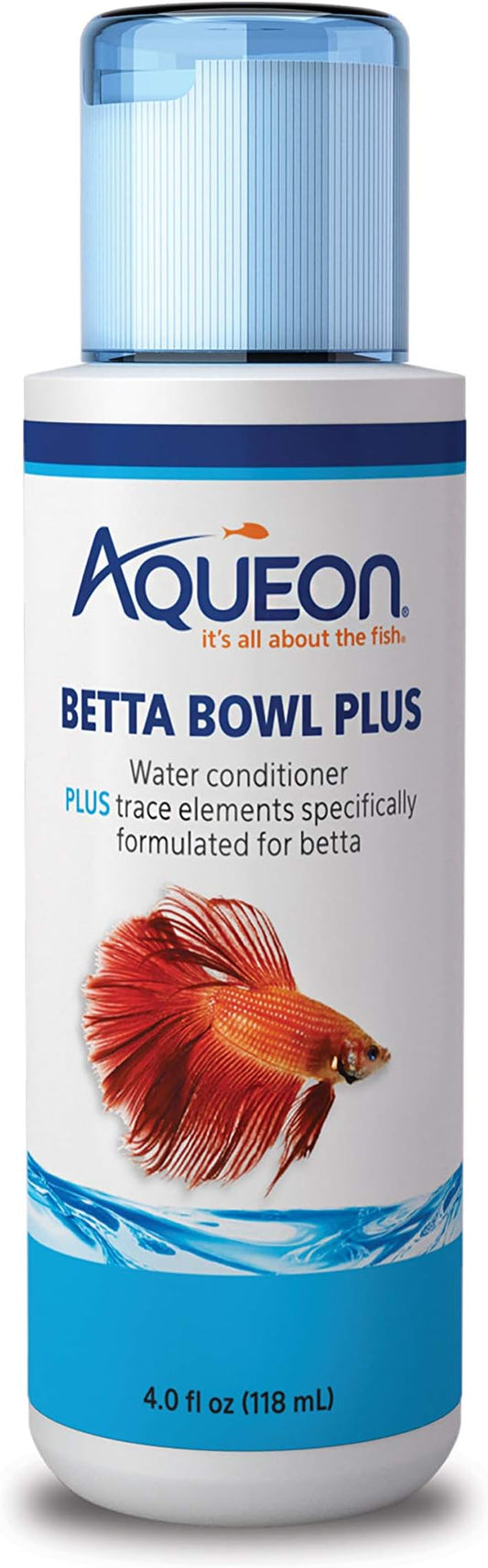 Aqueon Betta Bowl Plus Water Conditioner Neutralizes Chlorine and Ammonia for Betta Fish Tanks - 4 Ounces