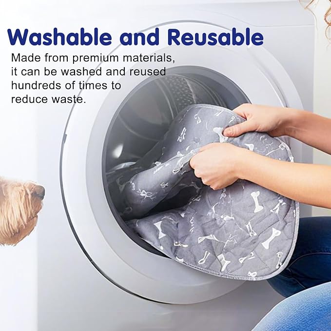 Pee Pads with Pheromones, Elite Pads for Cats, Washable Pee Pads for Dogs, Leak-Proof & Anti-Slip Pet Training Pad for Home & Travel(Grey, M: 23.6" × 15.7")