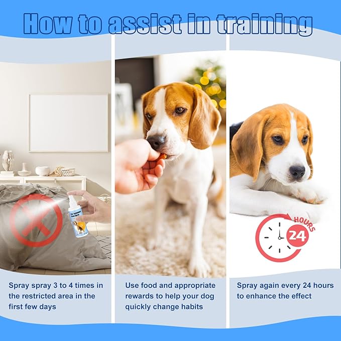 No Chew Spray for Dogs 2 Pack (100ML) Natural Ingredients Bitter Apple Spray for Dogs Alcohol Free Deterrent Spray to Stop Chewing Barking Marking and Nibbling