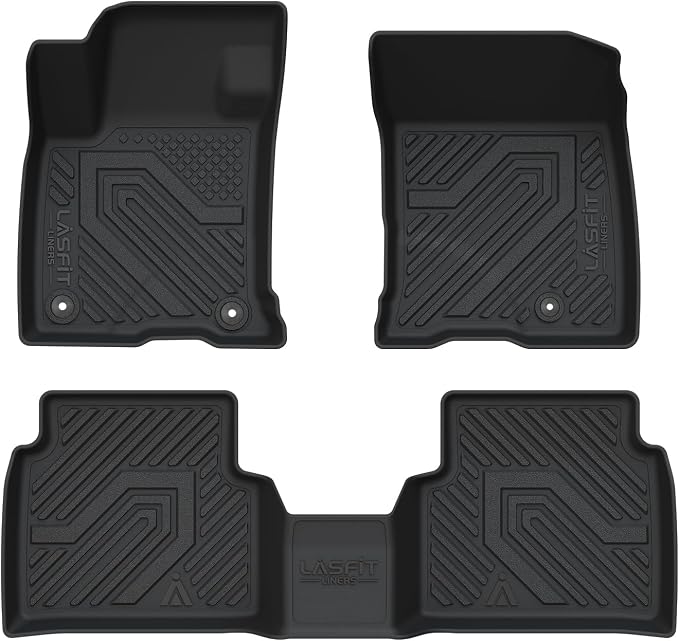 LASFIT Floor Mats for Lincoln Corsair 2026-2020 (Fit Gasoline Not fit PHEV) All Weather Floor Liner for Lincoln Corsair TPE Custom Fit Car Mats Front & Rear 2 Row Mats,Black
