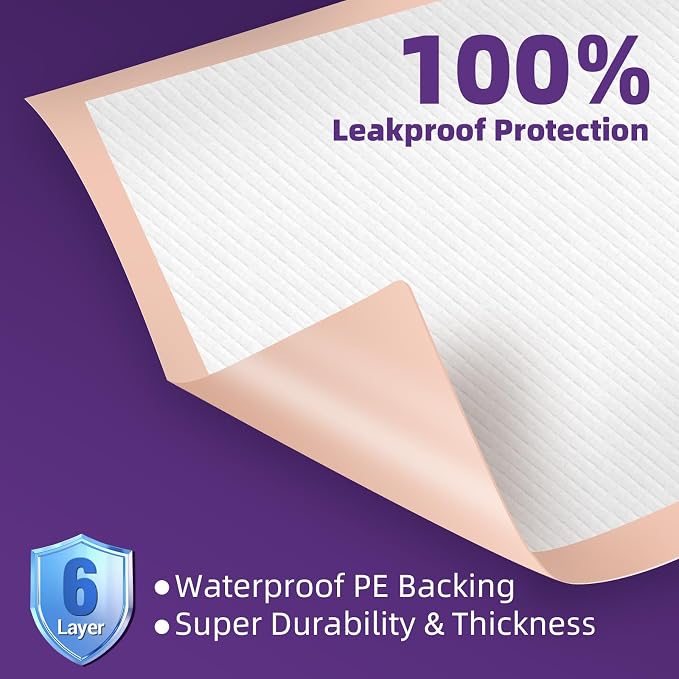 MKISS 30" x 36" Disposable Bed Pads [30 Counts], Heavy Absorbency Underpad | Super Absorbent, Extra Large, Leakproof & Waterproof Protection, Dry Quickly, Soft Fabric Surface Pads for Adult, Pets