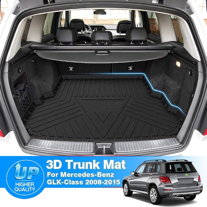 Cartist Custom Fit for Anti-Slip Cargo Liner GLK Odorless High Side 3D Trunk Floor Mat for Mercedes-Benz GLK 2008-2015