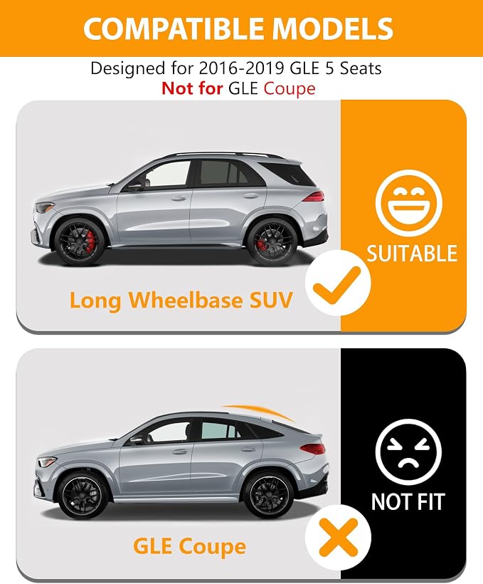 Floor Mats & Cargo Liner Fit for Mercedes Benz GLE 2016-2019 | ML Class 2012-2015 350/400 /63 AMG S, All Weather TPE Floor Liners Custom Fit GLE & ML Car Mats, Black