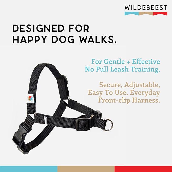 No Pull Dog Harness | Comfortable Dog Training Harnesses | Effective No Pull Harness Design | Ideal Dog Harness for Small Dog and Puppy | 4-Point Adjustable (S - 18~24 inch Girth, Black)