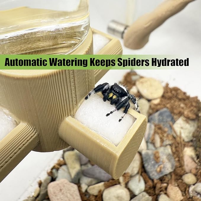 Jumping Spider Water Dispenser, Magnetic Hanging Feeder,Suitable for Jumping Spiders,Tarantulas, Praying Mantises,Arboreal Animals, and Other Small Animal Enclosure Accessories (White, 10ML)