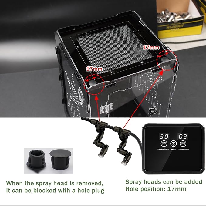 Acrylic Terrarium 14x10x10 Inch – Front Opening Reptile Enclosure with Magnetic Feeder – Escape-Proof Habitat for Arboreal Tarantulas, Scorpions & Geckos