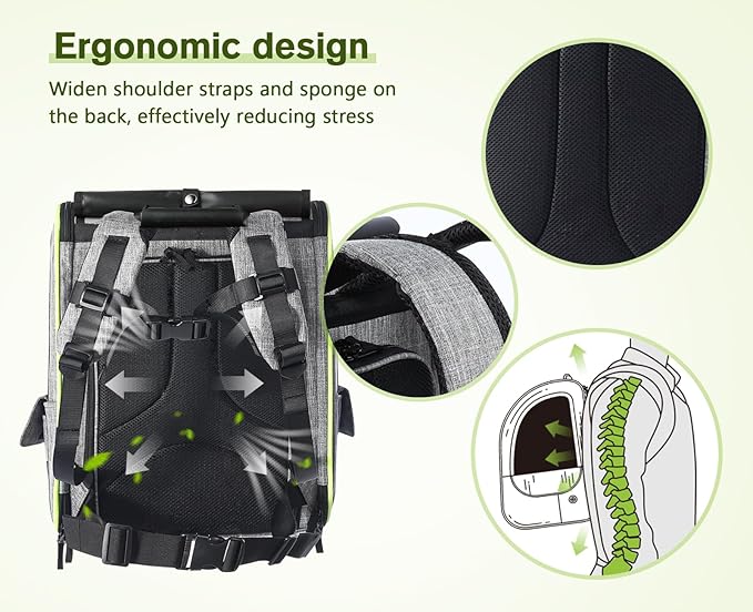 pecute Cat Backpack Carrier Expandable, Cat Backpack with Curtain | Durable Oxford Cloth, Lockable Zipper,Use for Pet Under 11 lbs to Travel