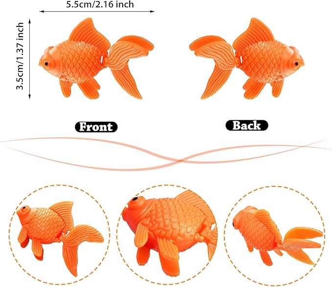 Sumind 30 Pieces Fake Goldfish Plastic Floating Artificial Aquarium Fish Realistic Moving Orange Goldfish Ornament Decorations for Aquarium Tank