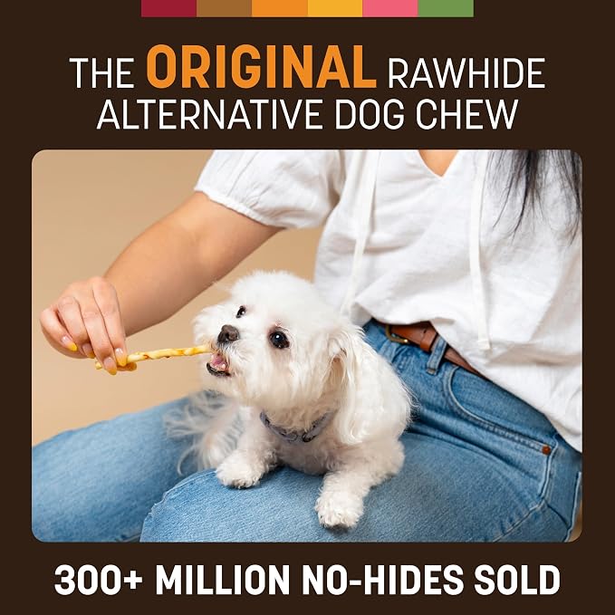 Earth Animal No Hide Stix - Rawhide Free Dog Chews 40 Count Chicken & Beef | Small Sticks Chicken & Beef Flavored Natural Rawhide Free Long Lasting Dog Chews - Pet Treats for Small Dogs and Cats