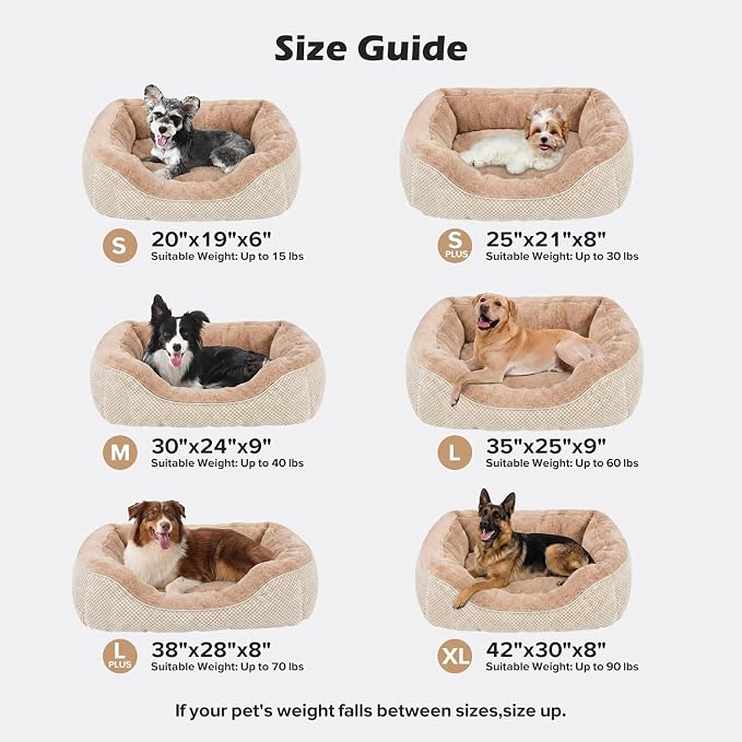 Large Dog Bed, Washable Orthopedic Warming Soft Sleeping Durable with Anti-Slip Bottom