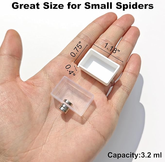 10 Pcs Jumping Spider Enclosure Kit, Magnetic Jumping Spider Feeding Dish, Mini Tarantula Water Dish, Tiny Reptile Feeding Tongs, Jumping Spider Accessories for Spoods and Other Small Pets