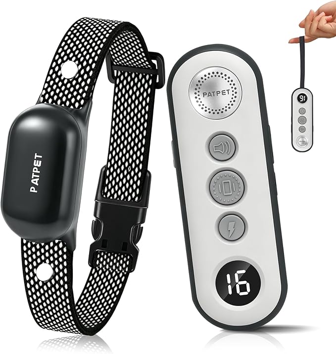 PATPET Dog Training Collar with Remote - Electric Dog Shock Collars for Small Medium Large Dogs, 3 Adjustable Safe Modes Rechargeable Waterproof E Collar for Dogs (8-120 lbs)