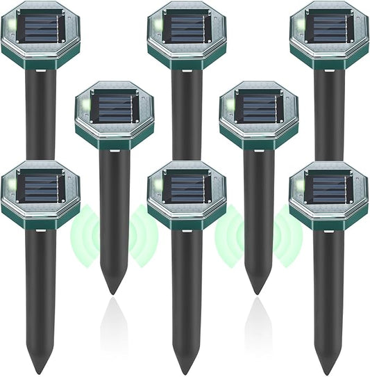Mole Repellent Solar Powered - Ultrasonic Mole Repeller, Snake Repellent for Yard, Groundhog Skunk Vole Gopher Repellent for Lawn Yard Garden